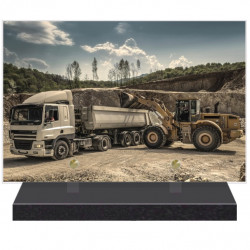 PLAQUE FUNÉRAIRE POIDS LOURDS ENGINS 20 cm X 30 cm FPF13011