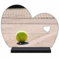 PLAQUE FUNÉRAIRE DEMI COEUR TENNIS FPF10307