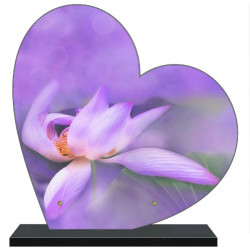 PLAQUE FUNÉRAIRE COEUR 30 cm X 30 cm FLEURS FPF2039