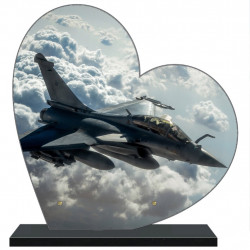 PLAQUE FUNÉRAIRE AVIONS DE CHASSE COEUR 30 cm X 30 cm FPF9032