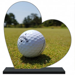 PLAQUE FUNÉRAIRE GOLF COEUR 30 cm X 30 cm FPF10109