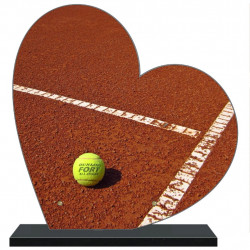 PLAQUE FUNÉRAIRE TENNIS COEUR 30 cm X 30 cm FPF10306