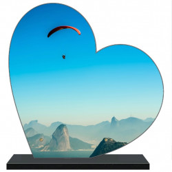 PLAQUE FUNÉRAIRE SPORTS PARAPENTE COEUR 30 cm X 30 cm FPF10402