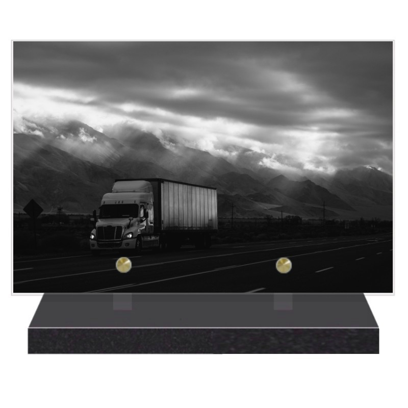 PLAQUE FUNÉRAIRE POIDS LOURDS CAMION 20 cm X 30 cm FPFNX059