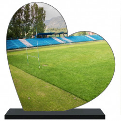 PLAQUE FUNÉRAIRE RUGBY RUGBYMAN COEUR 30 cm X 30 cm FPF10860