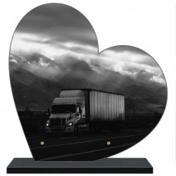 PLAQUE FUNÉRAIRE POIDS LOURDS COEUR 30 cm X 30 cm FPFNX059