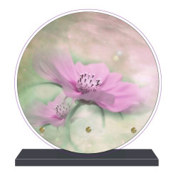 PLAQUE FUNÉRAIRE FLEURS RONDE 20 cm X 20 cm FPF2022