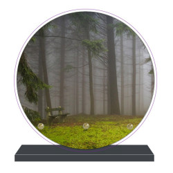 PLAQUE FUNÉRAIRE FORÊT NATURE RONDE 20 cm X 20 cm FPF2183