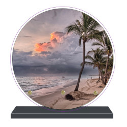 PLAQUE FUNÉRAIRE MER PLAGE ÎLE RONDE 20 cm X 20 cm FPF2189