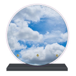 PLAQUE FUNÉRAIRE CIEL NUAGES RONDE 20 cm X 20 cm FPF2226