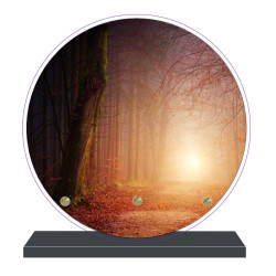 PLAQUE FUNÉRAIRE FORÊT NATURE RONDE 20 cm X 20 cm FPF2271