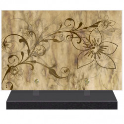 PLAQUE FUNÉRAIRE PARCHEMIN FLEURS 20 cm X 30 cm FPFNX083