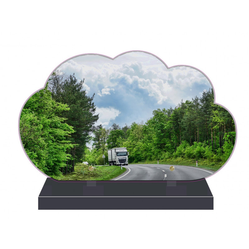 PLAQUE FUNÉRAIRE NUAGE 35 cm X 21 cm POIDS LOURDS FPFNX060