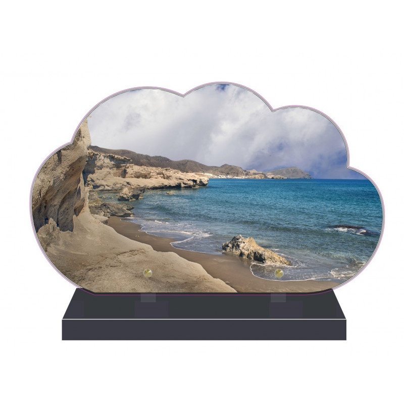 PLAQUE FUNÉRAIRE NUAGE 35 cm X 21 cm MER PLAGE FPF2119