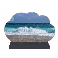 PLAQUE FUNÉRAIRE NUAGE 35 cm X 21 cm MER PLAGE FPF2120