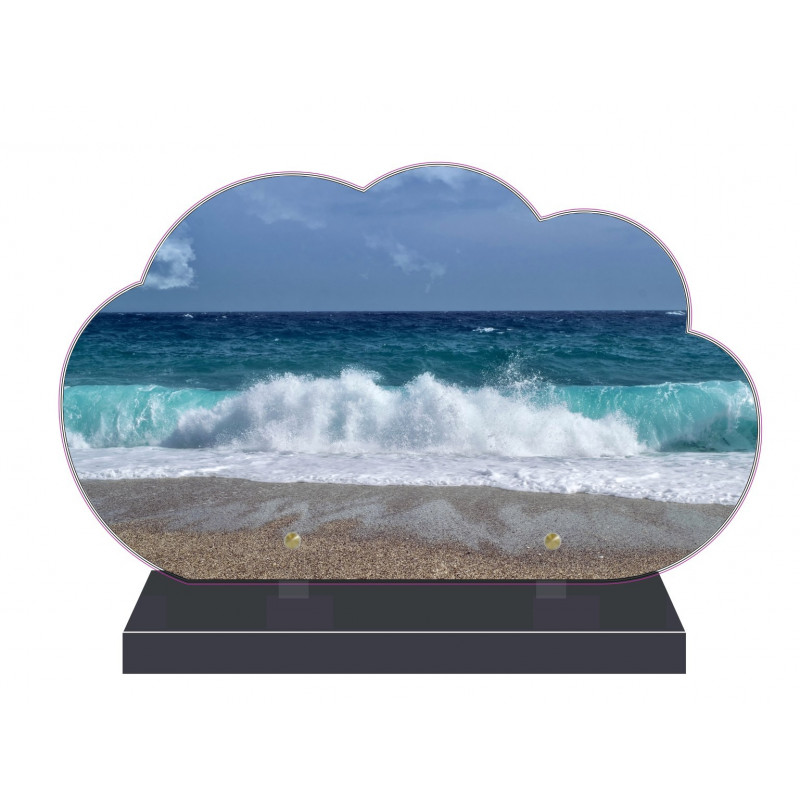 PLAQUE FUNÉRAIRE NUAGE 35 cm X 21 cm MER PLAGE FPF2120