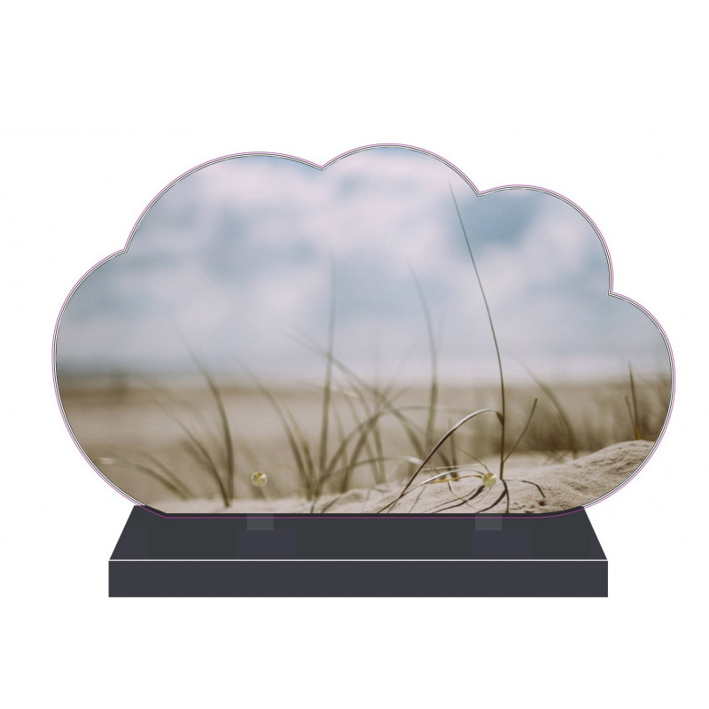 PLAQUE FUNÉRAIRE NUAGE 35 cm X 21 cm PLAGE DUNES FPF2124