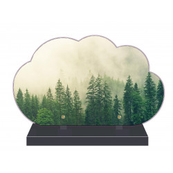 PLAQUE FUNÉRAIRE NUAGE 35 cm X 21 cm FORÊT NUAGES FPF2167