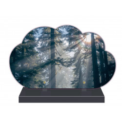 PLAQUE FUNÉRAIRE NUAGE 35 cm X 21 cm NATURE FORÊT FPF2177