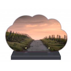 PLAQUE FUNÉRAIRE NUAGE 35 cm X 21 cm CAMPAGNE FPF2178