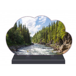 PLAQUE FUNÉRAIRE NUAGE 35 cm X 21 cm NATURE RIVIÈRE FPF2180