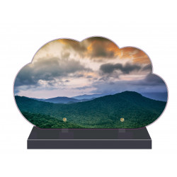 PLAQUE FUNÉRAIRE NUAGE 35 cm X 21 cm MONTAGNE FPF2182