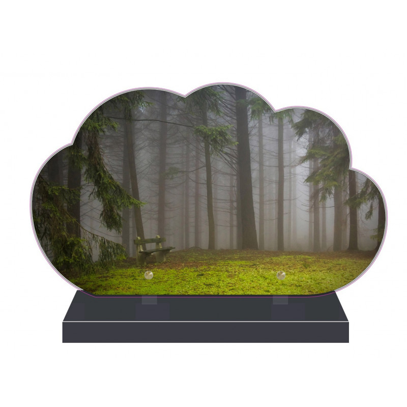 PLAQUE FUNÉRAIRE NUAGE 35 cm X 21 cm NATURE FORÊT FPF2183