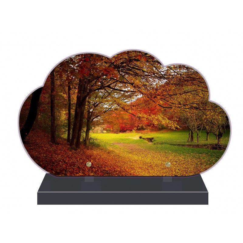 PLAQUE FUNÉRAIRE NUAGE 35 cm X 21 cm NATURE CAMPAGNE FPF2184