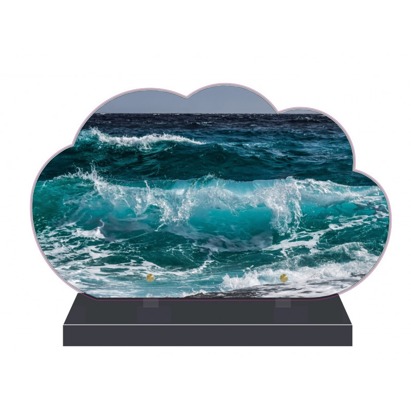 PLAQUE FUNÉRAIRE NUAGE 35 cm X 21 cm MER OCÉAN FPF2187