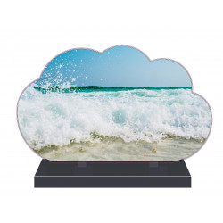 PLAQUE FUNÉRAIRE NUAGE 35 cm X 21 cm MER PLAGE FPF2188