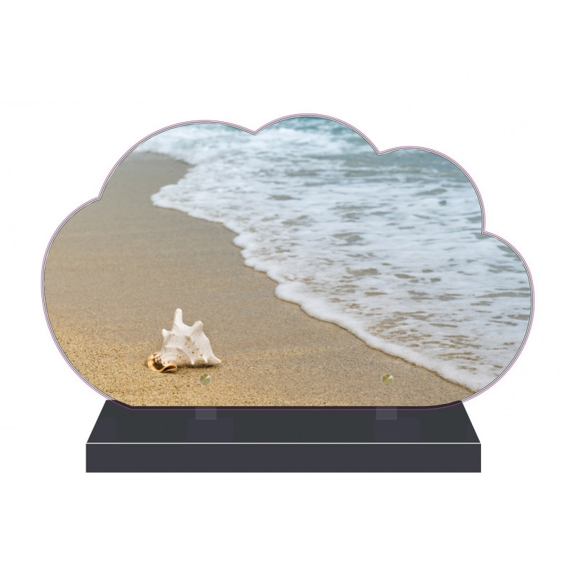 PLAQUE FUNÉRAIRE NUAGE 35 cm X 21 cm PLAGE COQUILLAGE FPF2190