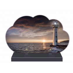 PLAQUE FUNÉRAIRE NUAGE 35 cm X 21 cm MER PHARE FPF2196