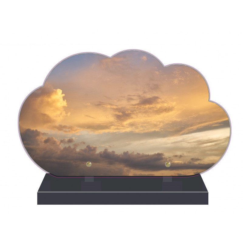 PLAQUE FUNÉRAIRE NUAGE 35 cm X 21 cm CIEL NUAGES FPF2221