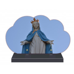 PLAQUE FUNÉRAIRE NUAGE 35 cm X 21 cm VIERGE MARIE FPF6420