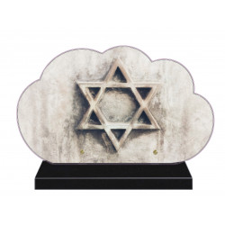 PLAQUE FUNÉRAIRE NUAGE 35 cm X 21 cm RELIGION JUIVE FPFNX314