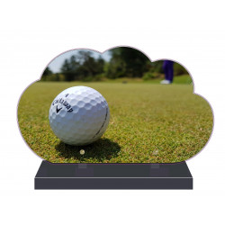 PLAQUE FUNÉRAIRE NUAGE 35 cm X 21 cm GOLF GOLFEUR FPF10109