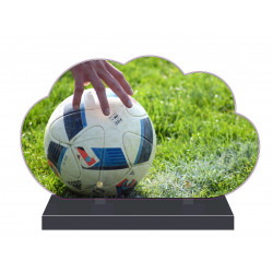 PLAQUE FUNÉRAIRE NUAGE 35 cm X 21 cm FOOTBALL FOOTBALLEUR FPF10175