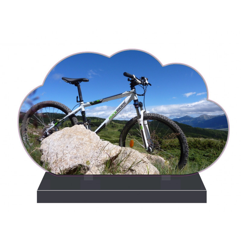 PLAQUE FUNÉRAIRE NUAGE 35 cm X 21 cm LOISIRS VTT FPF10475