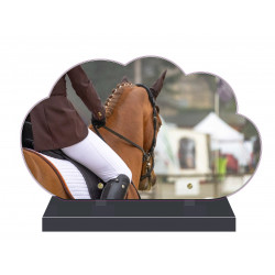 PLAQUE FUNÉRAIRE NUAGE 35 cm X 21 cm ÉQUITATION FPF10651