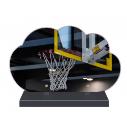 PLAQUE FUNÉRAIRE NUAGE 35 cm X 21 cm BASKETBALL FPF10714