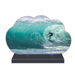 PLAQUE FUNÉRAIRE NUAGE 35 cm X 21 cm SURF SURFEUR FPF10970