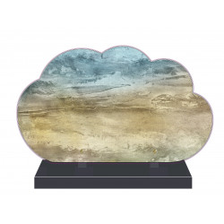 PLAQUE FUNÉRAIRE MODERNE NUAGE 35 cm X 21 cm FPFNX011