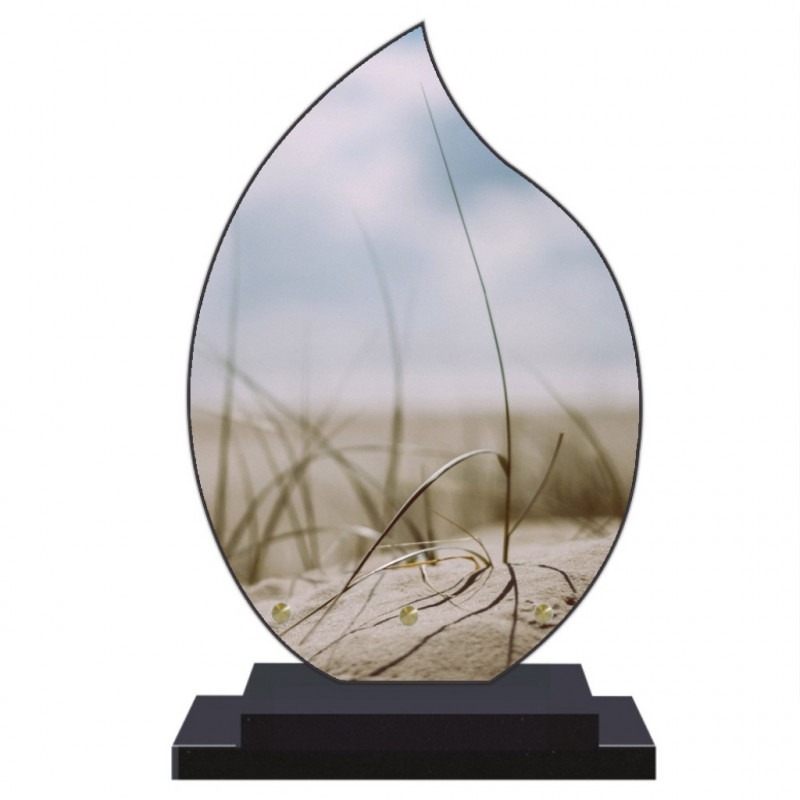 PLAQUE FUNÉRAIRE FLAMME MER PLAGE 22 cm X 32 cm FPF2124