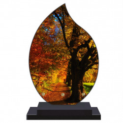 PLAQUE FUNÉRAIRE FLAMME NATURE FORÊT 22 cm X 32 cm FPF2173