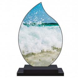 PLAQUE FUNÉRAIRE FLAMME MER PLAGE 22 cm X 32 cm FPF2188