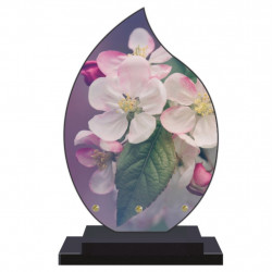 PLAQUE FUNÉRAIRE FLAMME FLEURS 22 cm X 32 cm FPF2233