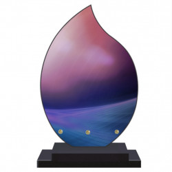 PLAQUE FUNÉRAIRE MODERNE FLAMME 22 cm X 32 cm FPFNX008