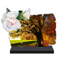 Plaque Funéraire Personnalisable avec photo - Paysage - Thème Fleurs -  Plaque Funéraire personnalisée avec photo en Altuglass - Résistante aux