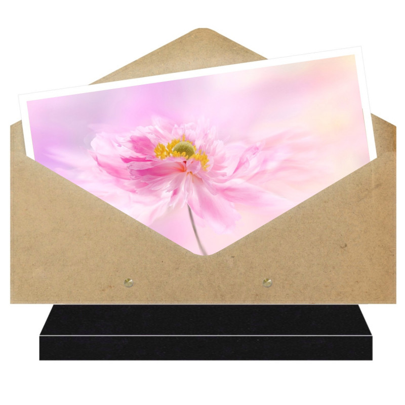 PLAQUE FUNÉRAIRE ENVELOPPE THÈME FLEURS FPF2258