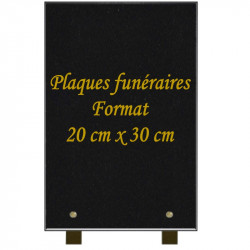 PLAQUE FUNÉRAIRE PORTRAIT 30X20 GRANIT SUR PIEDS